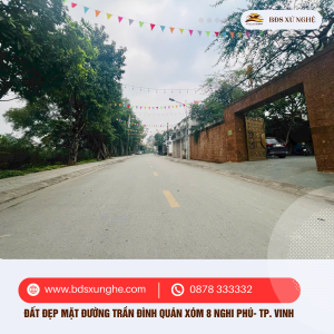 Bán đất mặt đường Trần Đình Quán, Nghi Phú, TP. Vinh