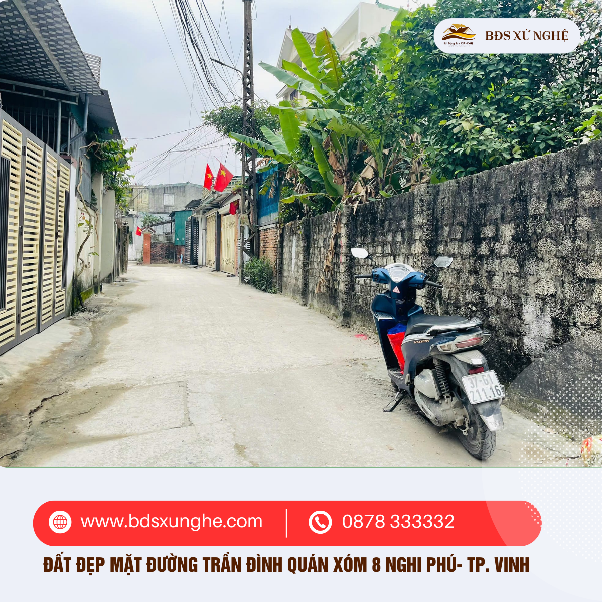Cần bán lô đất đẹp vị trí đắc địa tại khối 7 Quán Bàu Vinh