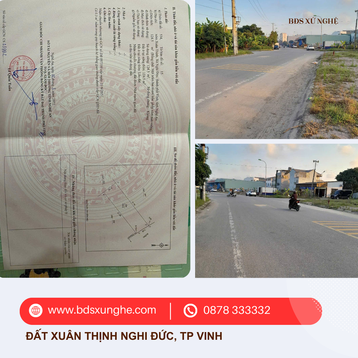 Bán đất Xuân Thịnh, Nghi Đức, TP Vinh: Diện tích 124.5m2, giá chỉ 2 tỷ 2xx