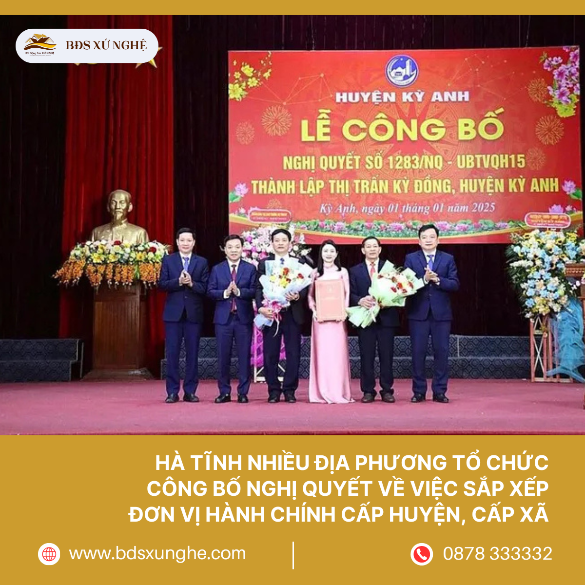 Công bố quyết định thành lập thị trấn Kỳ Đồng, huyện Kỳ Anh.