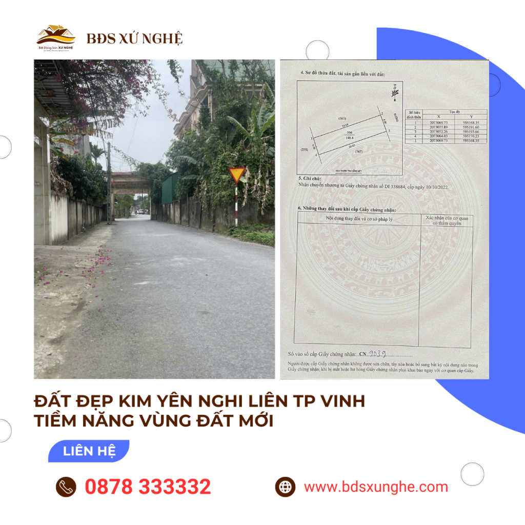 Đất Đẹp Kim Yên Nghi Liên TP Vinh - Tiềm Năng Vùng Đất Mới