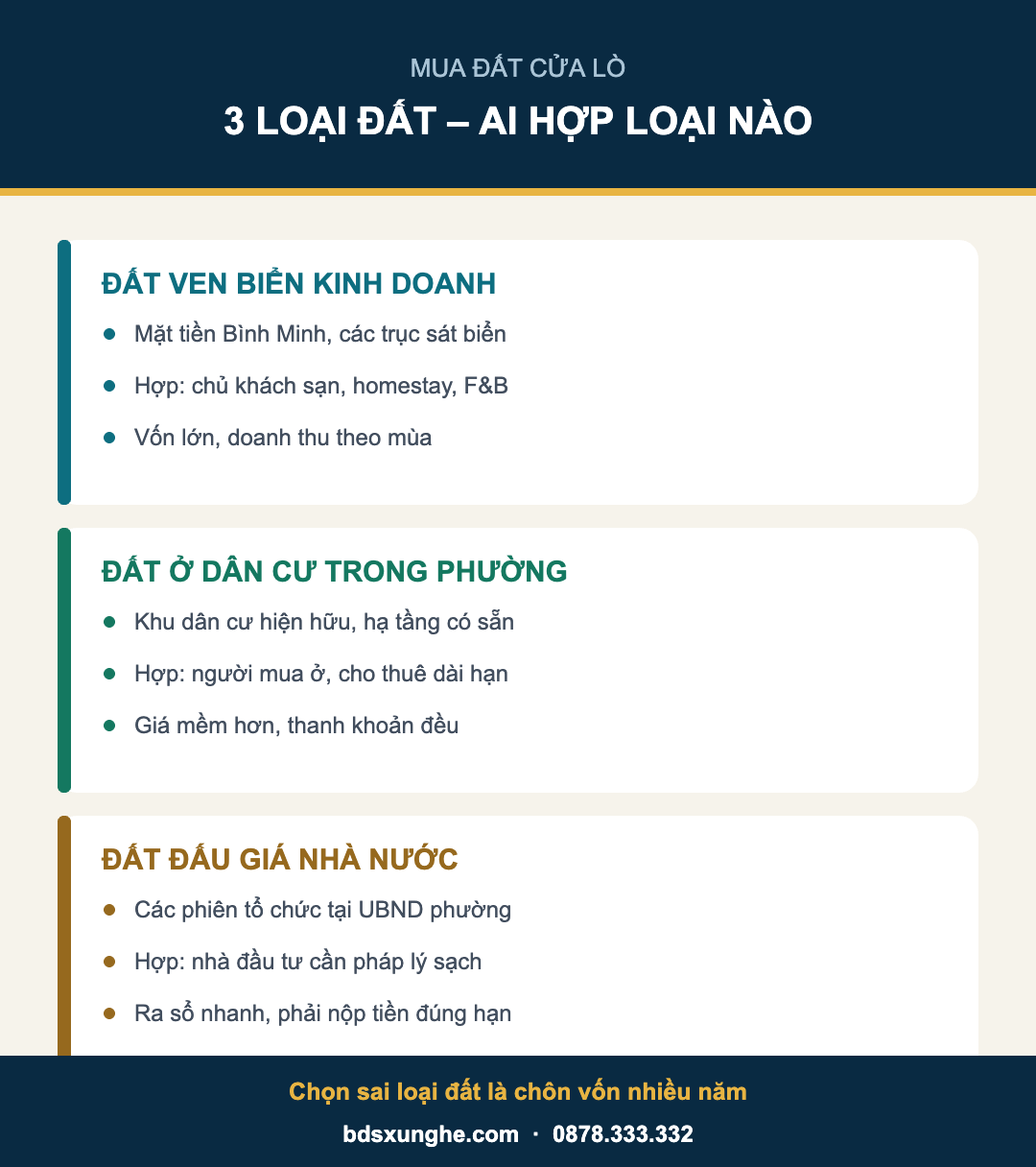 Ba loại đất Cửa Lò và ai nên mua loại nào