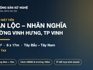 Bán lô góc 2 mặt tiền Xuân Lộc Nhân Nghĩa phường Vinh Hưng TP Vinh 126,3m2