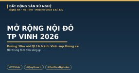 mở rộng nội đô TP Vinh 2026 đường 30m nối quốc lộ 1A tránh Vinh